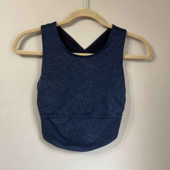 Free People Fp Movement Womens Blue Black Sports Bra XS Wireless Crossback - Picture 4 of 8